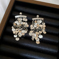 Metal Sequin Cascade Stud Earrings in Gold and Silver Tones view 7