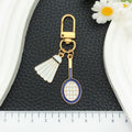 Badminton Racket and Mixed Sports Metal Clasp Keychain Set view 3