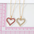 Gold Tone Bright Red Crystal Open Heart Pendant Necklace view 3
