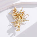 Orange Wheat Pearl Look Metal Brooch Pin for Jackets and Lapels view 4