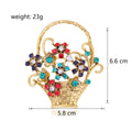 Gold Tone Flower Basket Metal Brooch Pin for Jackets and Lapels view 2