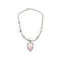 Pink Strawberry Pearl Drop Earrings And Pendant Necklaces view 5