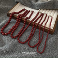 Red Glossy Round Bead Strand Necklace Eight Size Variants view 1