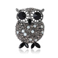 Crystal Owl Brooch with Oversized Black Eyes Decorative Clothing Pin view 5