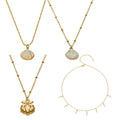 Gold and Silver Tone Shell Pearl Drop Necklace Styles view 5