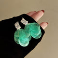Mint Green Shell Disc Cluster Drop Earrings Fashion Jewelry view 3