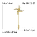 Crystal Pinwheel Long Pin Brooch In Gold And Silver Tone view 6