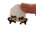 Black Gold Cat Bow Novelty Stud Earrings For Women view 5