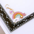 Mermaid Rainbow Keychain with Crystal and Gold Tone Details view 2