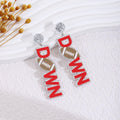 Touch Down Football Colorful Acrylic Dangle Stud Earrings view 8