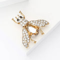 Champagne Teardrop Crystal Bee Brooch Gold Tone Style view 3