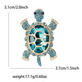 Jeweled Turtle Brooch in Pink Green Clear or Bright Blue view 9