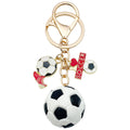 Soccer Ball Shoe Goal Flag and Letter Charm Keychain view 5