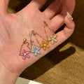 Adjustable Chain Flower Crystal Rings Four Color Styles view 1