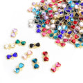 Faceted Glass Bow Connector Jewelry Components For DIY Earrings And Bracelets Charms view 5