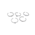 Crystal Pearl Open Ring Five-Piece Sets Gold and Silver view 5
