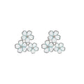 Pale Blue Enamel Flower Cluster Statement Stud Earrings view 5