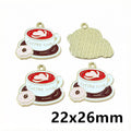 Enamel Coffee Theme Charms in Seventeen Colorful Designs view 2
