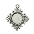 Eight Point Star Round Cabochon Pendant Trays in Two Finishes view 3