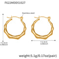 Bamboo Ridge Hoop Earrings in Polished Gold and Silver Tone view 6