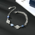 Silver Tone Stone Chip and Smiley Face Layered Chain Bracelets view 7
