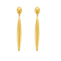 Long Polished Teardrop Drop Earrings Gold Silver Two-Tone view 5