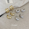 Sculptural Stud Earrings in Gold and Silver Tone Styles view 3