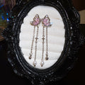 Crystal Butterfly Long Chain Drop Stud Earrings Fashion Jewelry view 2