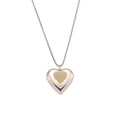 Oversized Two Tone Crystal Heart Pendant Long Necklace view 5