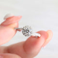 White Gold Round Halo Clear Stone Twist Band Ring Sizes 6-10 view 3