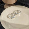Silver Dotted Hoops