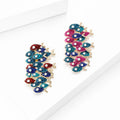 Colorful School of Fish Brooch in Two Red and Blue Mixes view 3