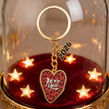 Red Leopard Love You Heart Keychain Gold Ring 2026 Charm view 3