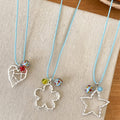 Blue Cord Outline Pendant Necklaces in Three Shapes view 1