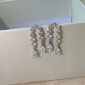 Crystal Loop Clip On Earrings With Teardrop Dangles view 3