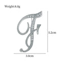 Silver Tone Initial Letter Crystal Twenty-Six Designs Metal Brooch Pin view 11