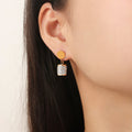 Gold Crystal Pave Drop Earrings Mesh Tassel Cylinder Styles view 3