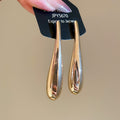 Long Teardrop Metal Stud Earrings In Two Tones Statement Jewelry view 6