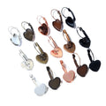 Heart Leverback Earring Bezel Trays in Four Finishes view 5