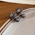 Flocked Heart And Pearl Drop Stud Earrings Matching Jewelry Pair view 7