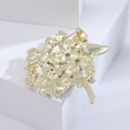 Floral Crystal Hydrangea Brooch in Red Purple or Blue view 4