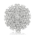 Large Crystal Flower Brooch Openwork Silver Or Gold Pin view 5