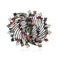 Antique Tone Spiral Beaded Brooch Decorative Lapel Pin view 1
