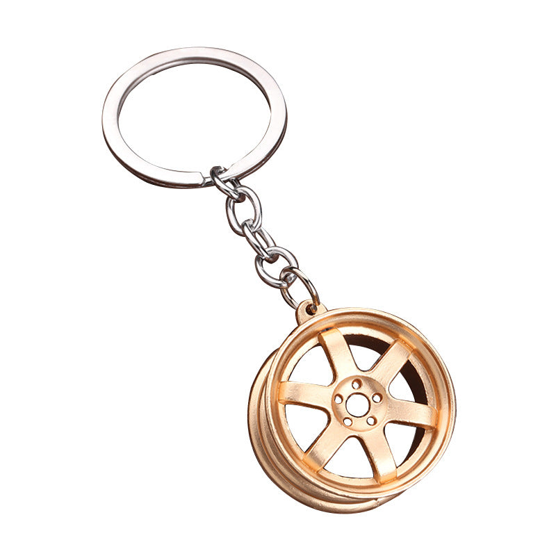 3D Car Wheel Rim Metal Keychain, Auto Modification Accessory