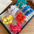 Chiffon Flower C Hoop Statement Earrings In Five Colors view 3