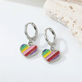 Rainbow, Smiling Flower and Heart Huggie Drop Earrings view 4