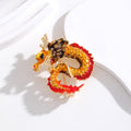 Green Gold Tone Dragon Five Designs Metal Brooch Pin view 5