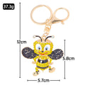 Rhinestone Bee Keychain Metal Cartoon Insect Charm view 3