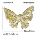 Gold Textured Butterfly Brooch Micro Pave Crystal Wings view 6