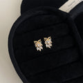 Assorted Gold CZ Pearl Heart Flower Bow Stud Earrings view 2